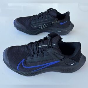 Nike Women's FlyEase Zip Air Zoom Pegasus 38, Custom Black w Blue Trim, Size 6.5